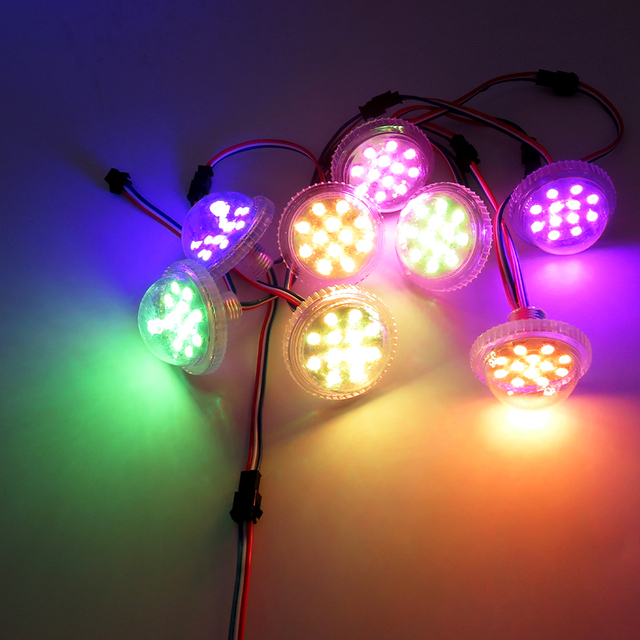 New Design Addressable 35mm LED Pixel Module Light 9LEDs 5050 DC12V IP65 UCS2903 IC Clear Flat Cover for Signage Decor Use