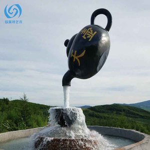Fontaine d'extérieur en fibre de verre, style chinois, en forme de théière, pour jardin, sculpture artistique européenne et américaine - Product Image 4