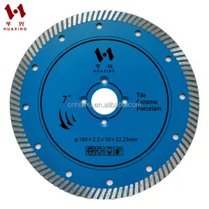 Huaxing 7in 180mm acessórios de rebarbadora disco de moagem diamante turbo lâmina de serra para azulejos porcelana cerâmica