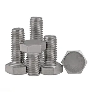 Standard size manufacturing stainless steel half thread 12mmx100mm hex bolt and nut suppliers customized fasteners