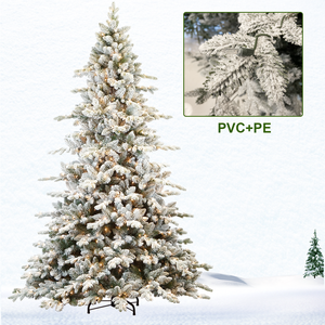 Arbre de Noël LED d'extérieur floqué blanc neige pré-éclairé de luxe en promotion - Product Image 3