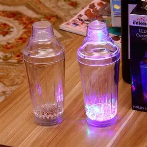Plastik Kreatif Akrilik Transparan dengan Pengocok Koktail Lampu Led