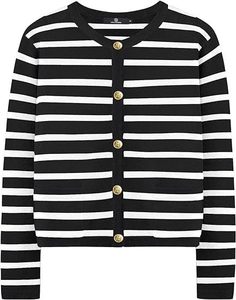 Cárdigan de Punto a Rayas Casual para Mujer, Moderno, Holgado, de Alta Calidad, Transpirable, con Botones, para Invierno - Product Image 3
