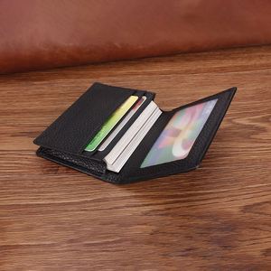 Luxury Genuine Leather Slim Card <b>Holder</b>, Minimalist Pebbled Cowhide <b>Wallet</b>, Professional Business Credit Card Organizer - Product Image 4