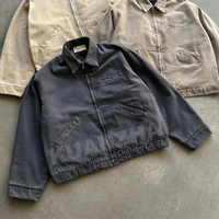 Veste de menuisier en toile personnalisée Fabricant de manteau Baggy de canard lourd en toile Boxy Work Thermal Zipper Vintage Wash pour hommes Fabricant de manteau