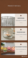 Porte-bougie votive en verre noir de 8 oz avec couvercle en bois