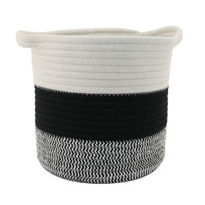K B 2021 best selling large storage basket folding gift cotton rope storage basket with handles