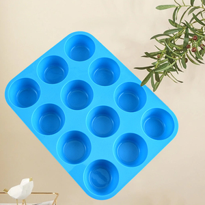 Đầy màu sắc không dính bakeware <span class=keywords><strong>12</strong></span> ly Vòng cupcake muffin Khuôn Nướng Bánh Pan Silicone Muffin khay - Product Image 5