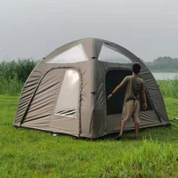 Tente gonflable Oxford de luxe pour 4 personnes Prix Famille Glamping Tente extérieure imperméable à l'air Cabine Maison Tente gonflable pour le camping