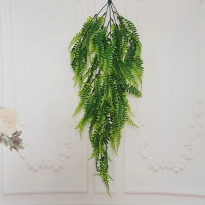 Artificial Persian Grass Wall Hanging Green Plastic Fern Vines Indoor Decor 10cm Below High Simulation Leaves Home <b>Wedding</b> <b>Props</b> - Product Image 4