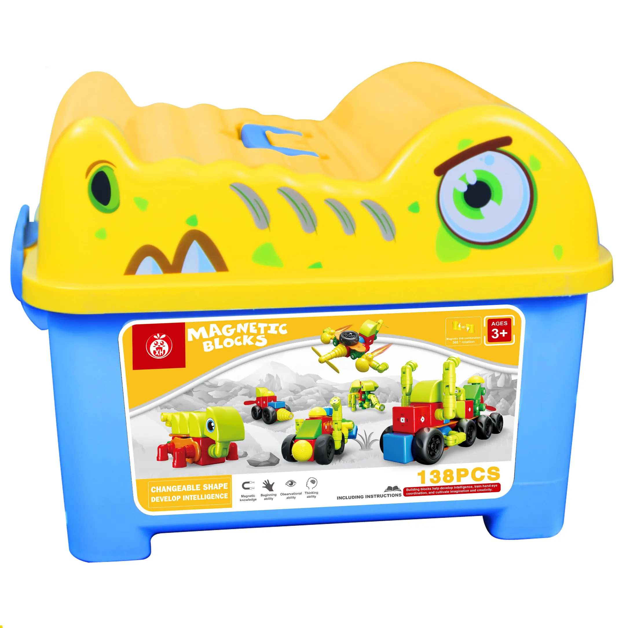 Plataforma de comercio electrónico, gran oferta, camión modelo de alta calidad, bloques de construcción magnéticos, coche de deformación, juego de juguete