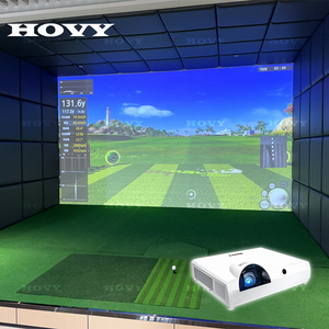 Simulateur de golf intérieur HOVY de grande taille avec projecteur interactif et écran d'impact <span class=keywords><strong>silencieux</strong></span> HD à double couche, parfait pour l'entraînement au swing - Product Image 3