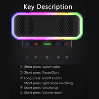 Haut-parleur BT portable en forme de piano double haut-parleur sans fil transparent portable avec clavier HiFi 2.0 stéréo rvb rétro-éclairé