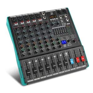 GPUB TS7 Professional Mixer 7-Kanal-Blueteet-Mischkonsole mit 99 DSP-Effekt Home Karaoke USB Live Interface Mixer