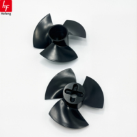 Hélice à 3 pales en aluminium anodisé noir usiné CNC, ventilateur axial OEM pour la ventilation industrielle