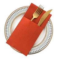 Serviette de table de poche rouge Serviettes en papier jetables Airlaid Serviette de couleur épaisse pour la fête