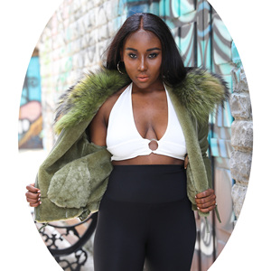 Janefur הסיטונאי חורף גדול דביבון פרווה צווארון מעיל עור מחיר המפעל עבה כפול פנים - Product Image 2