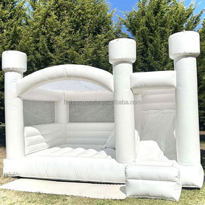 Château gonflable gonflable de maison de rebond blanche commerciale avec la glissière pour des enfants pour des fêtes - Product Image 3