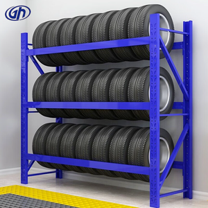 ชั้นวางแสดงยางแบบเรียงซ้อนชิ้นส่วนอะไหล่รถบรรทุกเหล็กทนทานแบบเคลื่อนที่ได้ - Product Image 2