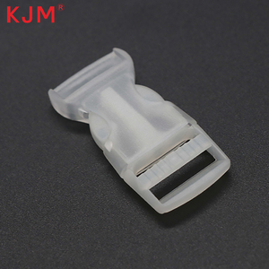 Accessoires de partie de sac d'école Kjm logo personnalisé boucle en plastique transparent pp 18mm boucle à dégagement latéral rapide blanc clair - Product Image 4