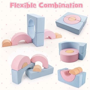 Factory Playroom Kids Furniture Multi Color Soft Sponge <b>Sofa</b> 6 Piece Crawl & Climb <b>Foam</b> Play Set Climbing Blocks Soft Toy Gym - Product Image 3
