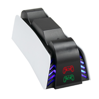 Station de charge de manette de jeu sans fil avec lumière LED pour contrôleur PS5, double station de charge