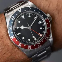 Super Luminous GMT Stainless Steel Bracelet Wrist Watches for Automatic Diver