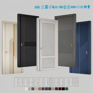 Portes intérieures modernes en bois massif style anglais insonorisées 35 36 40dB pour appartement, hôtel, maison - Product Image 3