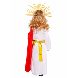 Ensemble de costumes célestes pour enfants - Robe blanche avec diadème doré et perruque blonde, pour spectacle sur scène et déguisement - Product Image 5