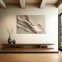 Art mural personnalisé pour hôtel, style Wabi Sabi minimaliste, abstrait, texturé en 3D, fait main, grande taille, entièrement personnalisé, pour la décoration murale du salon