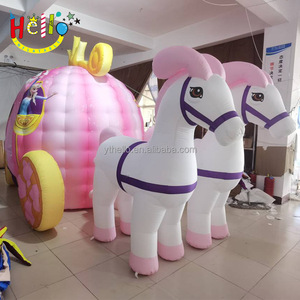 Decoração de Festa de Aniversário para Menina Carruagem de Princesa Inflável Rosa - Product Image 6