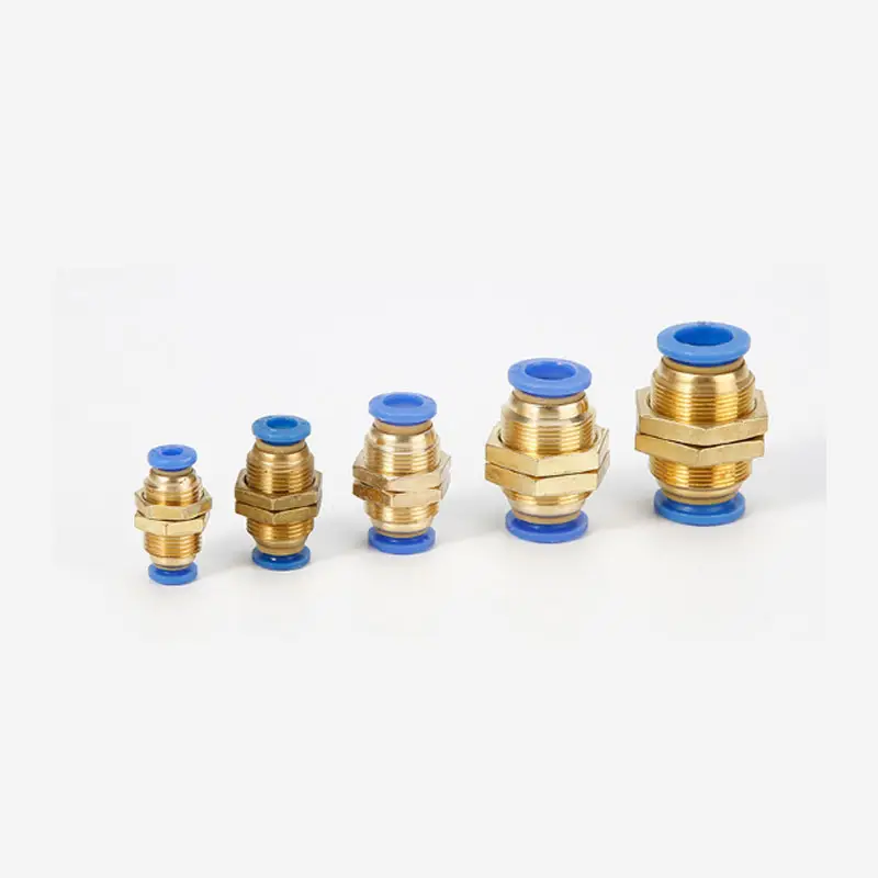PM Series Partition Straight Joint Pneumatic Gas Pipe Quick Connector 6/8/10/12 Quick Insert Gas Pipe Piercing Plate Connector
