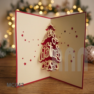 ANN HADICRAFT Custom 3D Laser Cut Japandi Angel Style Multi-color Offset Printed <b>Embossed</b> Paper Christmas Greeting <b>Card</b> Crafts - Product Image 3