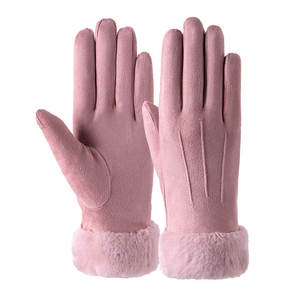 Gants d'hiver épais et résistants au froid pour écran tactile pour femmes Gants mignons en daim chauds pour étudiants Gants d'équitation pour femmes - Product Image 6