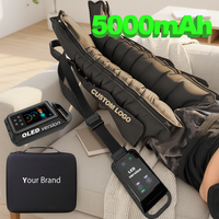 Appareil de Massage des Jambes 8 Chambres 5 Modes de Massage Bottes de Pressothérapie Bottes de Circulation à Compression d'Air Rechargeables pour Récupération