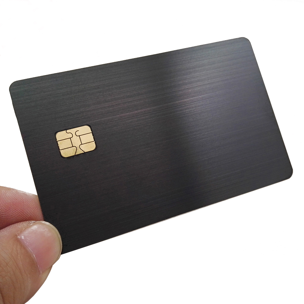 China's professional Card Manufacturers Supply Credit card Size brush blue Metal Bank Credit Card with chip slot