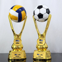 Trophées personnalisés en résine pour football et volley-ball, sculpture en résine, plaque de récompense, trophée de football