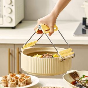 Hot Soup Plate Gripper Anti-Scald Folding Clip Multi Gear Adjustment Kitchen Heating Food Dish Bowl <b>Tongs</b> for Moving - Product Image 4
