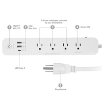 Prise d'extension Smart Power Strip American Standard pour usage domestique