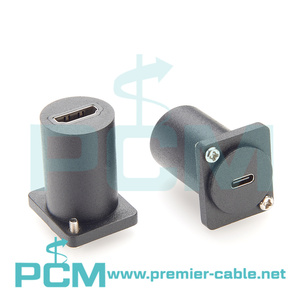 D-loại USB-C để độ nét cao giao diện đ<span class=keywords><strong>a</strong></span> phương tiện Bảng điều khiển gắn vách ngăn USB Video XLR mặt bích gắn kết chuyển đổi màn hình - Product Image 3