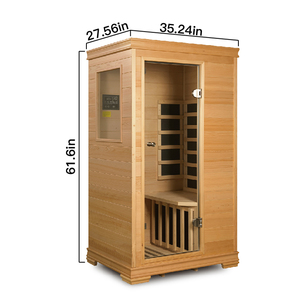Sauna Factory MINI-HH Modern Single Person Indoor Infrared Sauna 5 <b>Heaters</b> Bluetooth Low EMF Hemlock Wood Bedroom 5-Year - Product Image 3