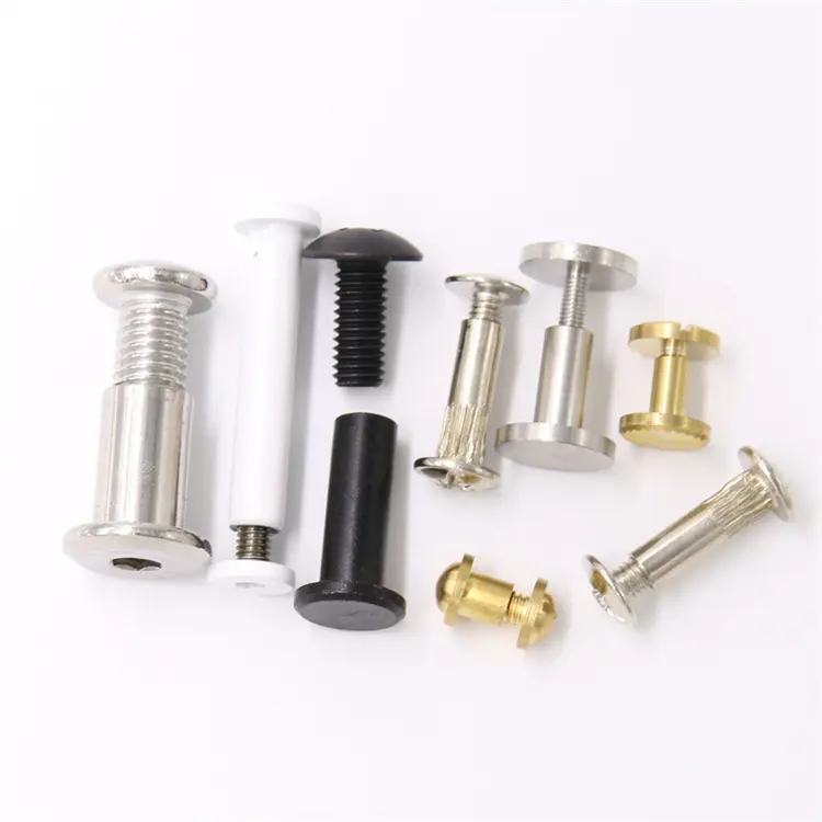 Chicago screw custom countersunk head sex bolt binding post stainless steel male and female screw chicago screws for leather