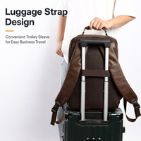Sac à dos unisexe grande capacité, décontracté, pour affaires, voyage, mode, léger, sacoche pour ordinateur, en cuir PU et polyester, avec fermeture éclair, portable