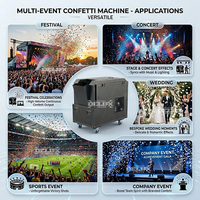 DELIFX 3000W Souffleur de confettis turbo haute vitesse avec contrôle DMX, machine à confettis à faible bruit pour mariages, fêtes et spectacles