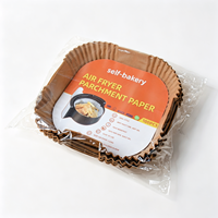 Papier brun carré anti-graisse, sans fluor, double antiadhésif, résistant à la chaleur, sans danger pour les aliments, biodégradable, 100 pièces, 9 pouces, 1,77 pouce