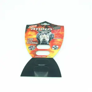 Pastillas de cápsula de rinoceronte, marca personalizada, tarjeta de plástico, embalaje de blíster, realce de rinoceronte, protector de tarjeta 3D, potenciador Masculino