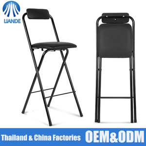 Tabouret de bar moderne pliable et portable - Tabouret haut avec dossier, couleur personnalisée, usage commercial pour la maison, le bar, l'hôtel, les installations de loisirs - Product Image 1