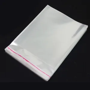 Customized printing self adhesive packaging opp bag clear plastic printed opp bag with header