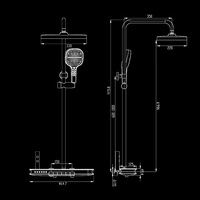 Ensemble de douche intelligent du fabricant avec affichage numérique, panneau de douche avec jets dorsaux massants SPA et système thermostatique Douche Spa