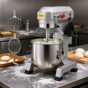 Impastatrice Professionale 20Qt 750W 3 Velocità in Acciaio Inox Attrezzatura per Panetteria - Product Image 2